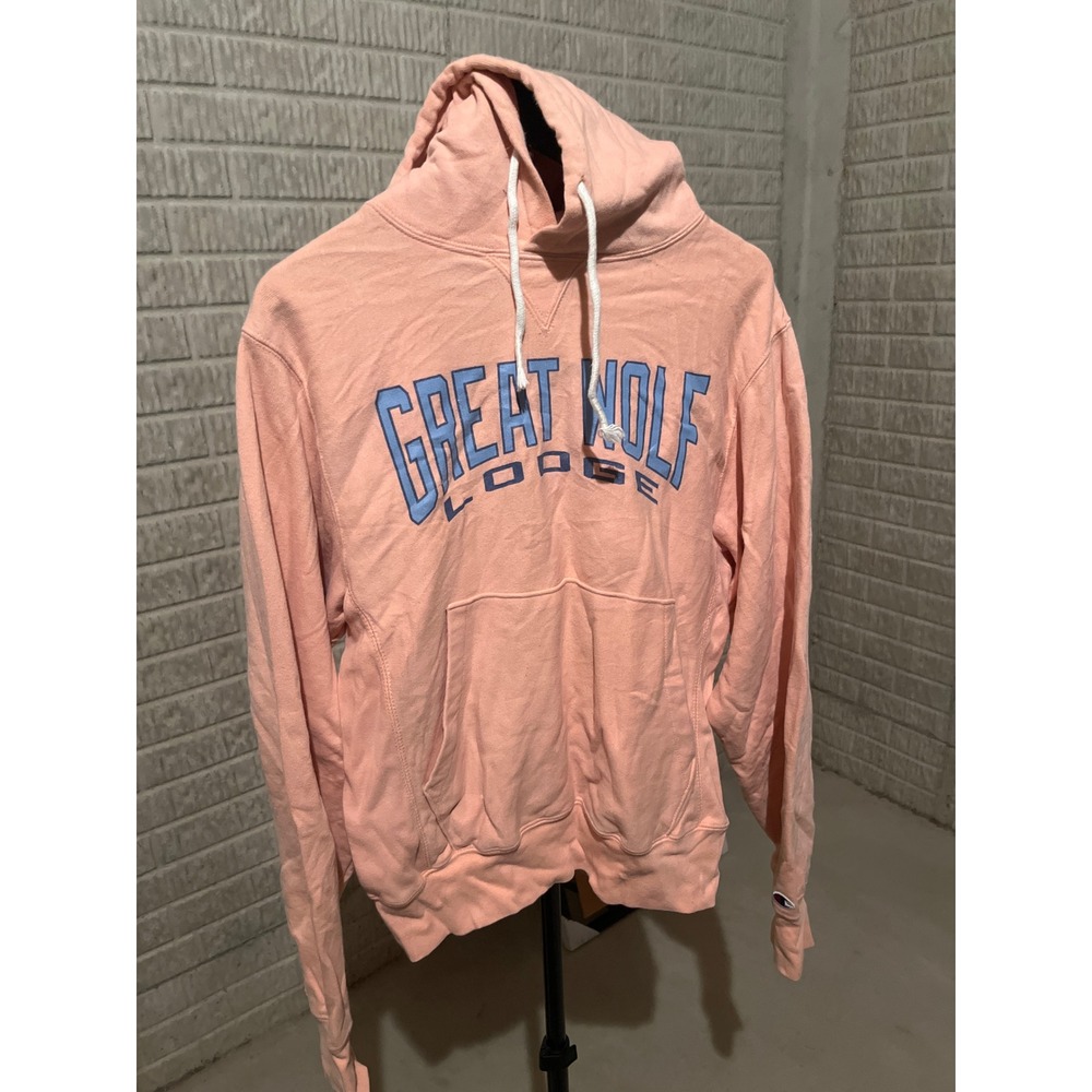 Champion Reverse Weave Great‎ Wolf Lodge Pink Hoodie Sweatshirt Size Small